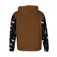 thumbnail image 5 of Sudadera con capucha para hombre, estilo casual, con cuello redondo, estampado, manga larga, blusa de poliéster, 5 of 5