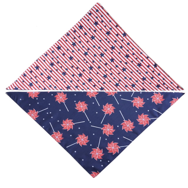 Toalla Tipo Bandana para La Saliva de Mascotas, Ideal para Perros y Gatos | Pañuelo Triangular Rojo, Blanco y Azul con El Día de La Independencia | Tejido de Poliéster Absorbente | Mantiene a Las Mas
