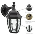 thumbnail image 4 of Maxxima LED Outdoor Wall Light, Black w/ Clear Water Glass, Photocell Sensor, 580 Lumens, 4 of 10