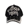 thumbnail image 2 of Top Headwear Dog Mom Paw Rhinestone Hat Distressed Denim Baseball Cap - Black, 2 of 4