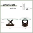 thumbnail image 2 of Modern Oval Glass Top Coffee Table with X-Base, Dark Walnut , 48 in for Living Room, Bedroom, Home Office, 2 of 6