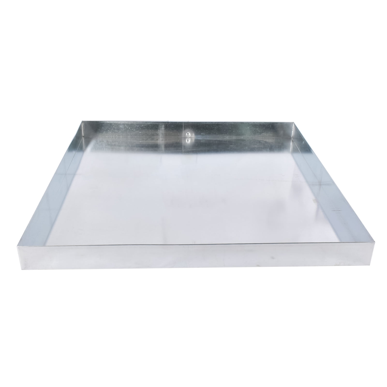 GELUOXI 30 x 30 x 2.5 Inch Washing Machine Pan Galvanized Steel Washing Machine Drain Pan Heavy Duty Compact Washer Drip Tray with Drain Hole & Hose Adapter