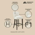 thumbnail image 4 of Beever Cream Chenille Barstool with Rubberwood Legs - Set of 2, 4 of 10