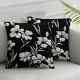 thumbnail image 2 of Nawypu  Throw Pillow Cover Flower Black and White Floral Pattern Summer Jasmine Drawing Pillowcase Home Decorative Square Pillow Case Cushion Cover 2pc, 2 of 6