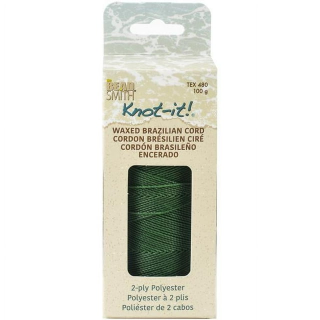 Beadsmith PLY04-EVG 144 M Cordon en Poly Ciré&44; à Feuilles Persistantes