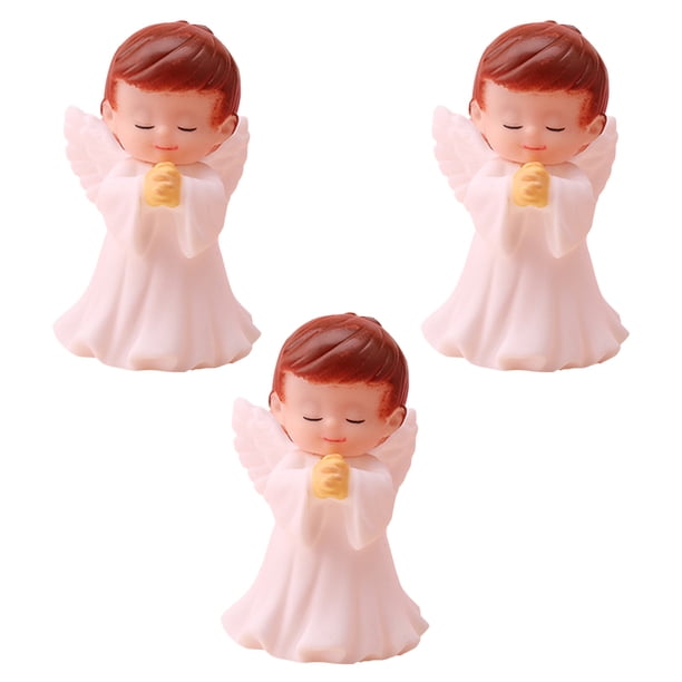 EeaseMX Estatua de ángel rezando, decoración creativa, adorno de estatuilla de bebé de ángel rezando, 3 uds.