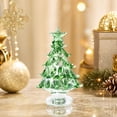 thumbnail image 3 of Tabletop Christmas Tree, Glass Mini Christmas Tree Figurine for Entryway Table Shelf and Living Room, Green, 2.56 x 1.57 x 1.57 in, 3 of 6
