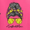 thumbnail image 2 of Messy Bun Softball Mom Life Game Day Vibes Sports Lover | Mother's Day Sports Unisex Hoodie Sweatshirt, Neon Pink, 2XL, 2 of 5