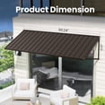 thumbnail image 5 of BACKYARD BEAUTIFUL Metal Awning 100" x 36", Front Door and Window Canopy with Powder-Coated Frame, Weather Resistant Sun and Rain Shelter for Patio, Entrance, Porch and Balcony, Dark Gray, 5 of 9