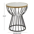 thumbnail image 4 of DecMode 18" x 21" Black Metal Accent Table with Mirrored Glass Top, 1-Piece, 4 of 9