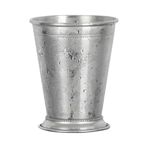 Mint Julep Cups, Classic Stainless Steel Glasses For Party Bar Home Restaurant, 12 Oz Metal Cocktail Glasses For Beer Juice Beverage, Polished Stainless Steel With Beaded