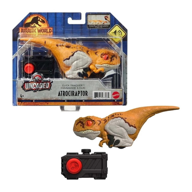 Dinosaurio de juguete MATTEL Jurassic World Atrociraptor Stripe Click Tracker