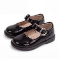 thumbnail image 3 of Rexoro Girls Mary Janes Dress Shoes Faux Patent Leather Hook Loop Toddler Flats for Wedding Party, 3 of 7