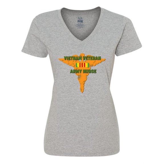 Inktastic Vietnam Veteran Army Nurse Women's V-Neck T-Shirt