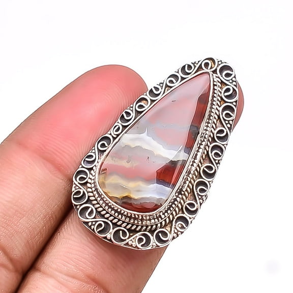 Bloodstone / Heliotrope - Africa 925 Sterling Silver Bali Ring S.8.5 R20 Christmas Gift