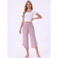 thumbnail image 3 of DARING DIVA Women's Capri Lounge Yoga Cropped Summer Casual Wide Leg Pants XS Pink, 3 of 7
