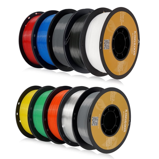 Filamento para impresora 3D Kingroon PLA de 1,75 mm, 10 kg, diez colores