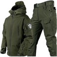 thumbnail image 2 of Conjunto de traje de esquí de dos piezas para hombre, abrigo de nieve con capucha impermeable a prueba de viento de invierno para hombre, trajes de nieve para snowboard de 2 piezas, 2 of 4