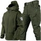 thumbnail image 2 of Conjunto de traje de esquí de dos piezas para hombre, abrigo de nieve con capucha impermeable a prueba de viento de invierno para hombre, trajes de nieve para snowboard de 2 piezas, 2 of 3
