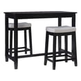 thumbnail image 1 of Linon Claridge 3 Pce Counter Dining Set Gray Faux Leather Seats in Black Wood, 1 of 11