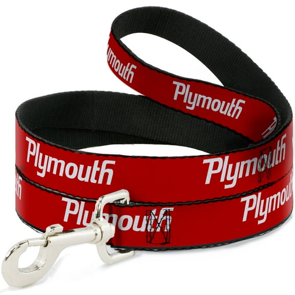 Dodge Pet Leash, Dog Leash, Plymouth Text Logo Red White, 6 Feet Long 1.0 Inch Wide