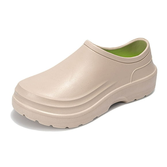 GPOECD Mens Slippers Chef Shoes Non Clogs Work Shoes for Men Kitchen Shoes for Women Hotel Restaurant - Design Khaki,41