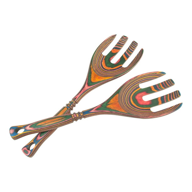 Island Bamboo Pakkawood 12-Inch Salad Claws (Rainbow) - Walmart.com ...