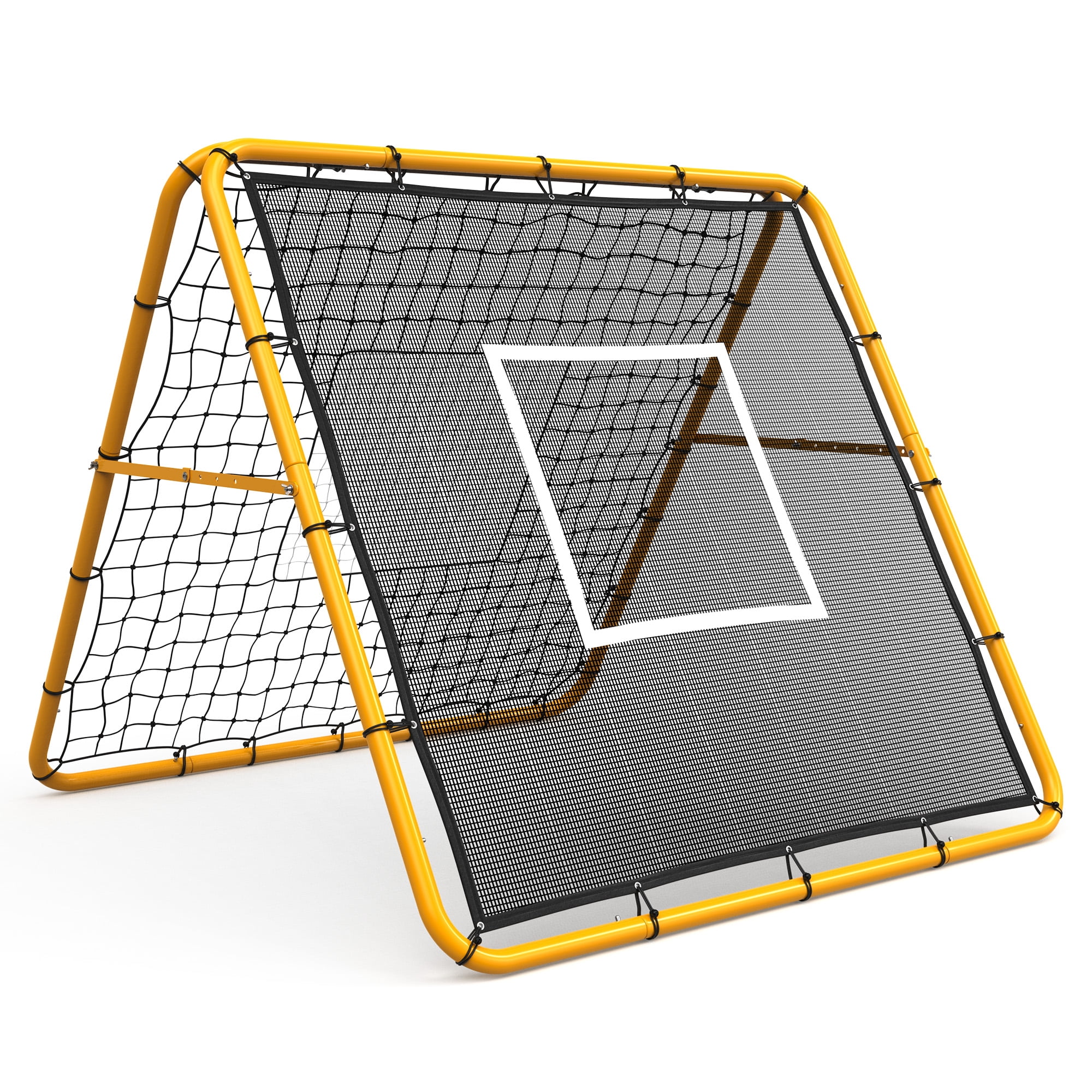 Soccer Rebounder Net,6x4 FT Adjustable Soccer Rebounder Net,Iron Frame,Heavy Duty Football Training Equipment for Backyard & Field, Rust Resistant, Easy Assembly