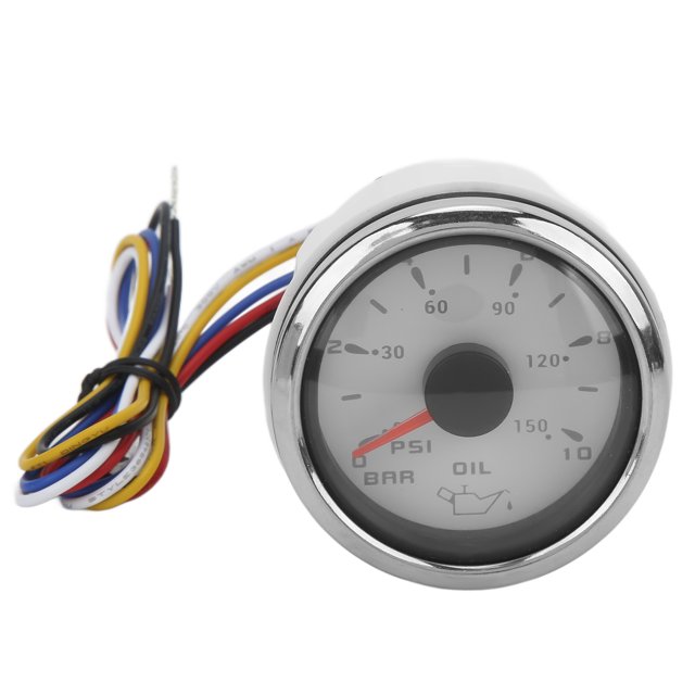 52mm Fuel Pressure Gauge, IP67 Waterproof Pointer Oil Pressure Gauge Universal for Automobiles, Engines, Boats, RVs, Yachts