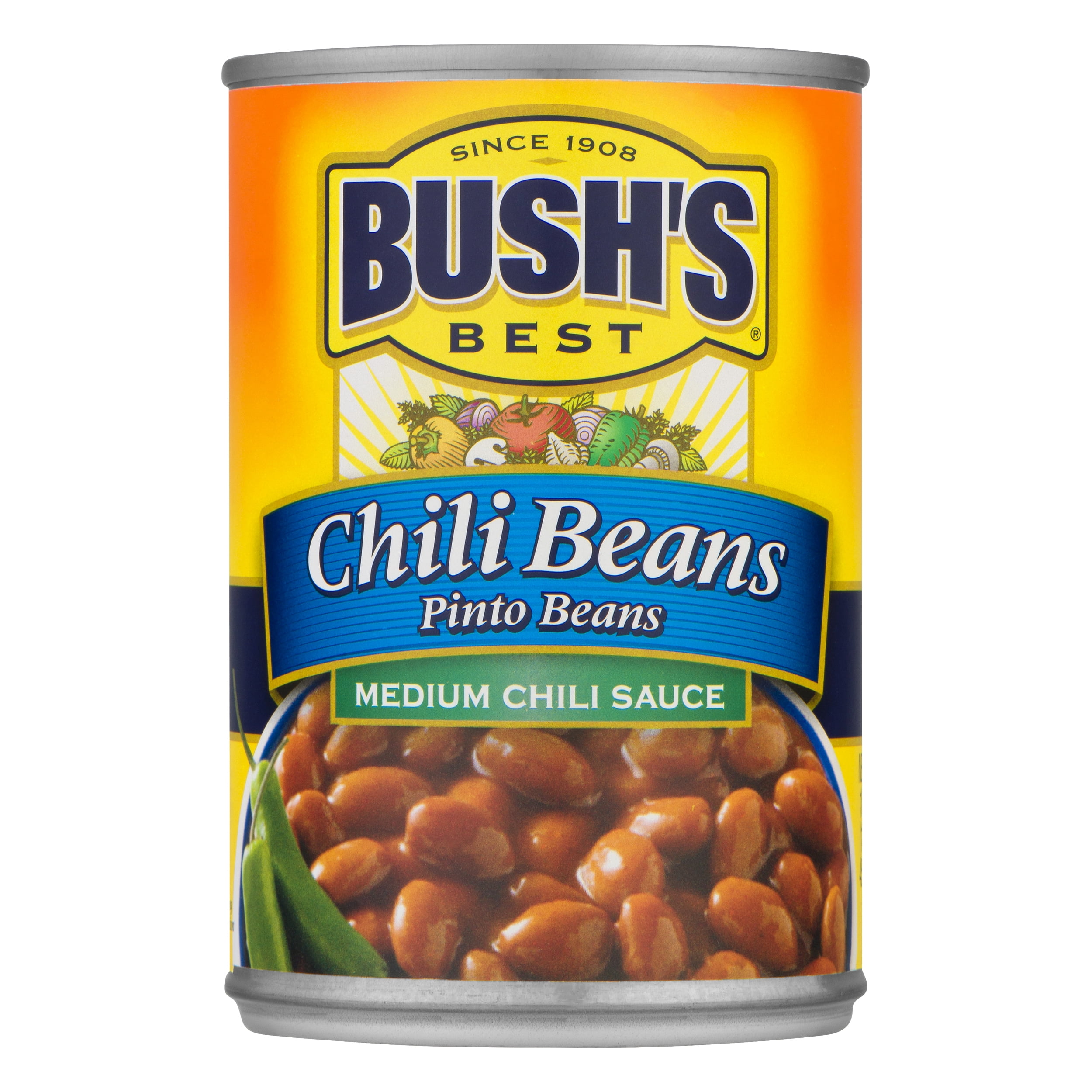 BUSH'S Chili Beans, Pinto Beans in Medium Chili Sauce, 16 oz Canned