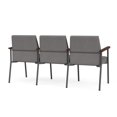 thumbnail image 3 of Pemberly Row Reception Waiting 3-Seat Tandem Seating/Charcoal Steel/Light Gray, 3 of 5
