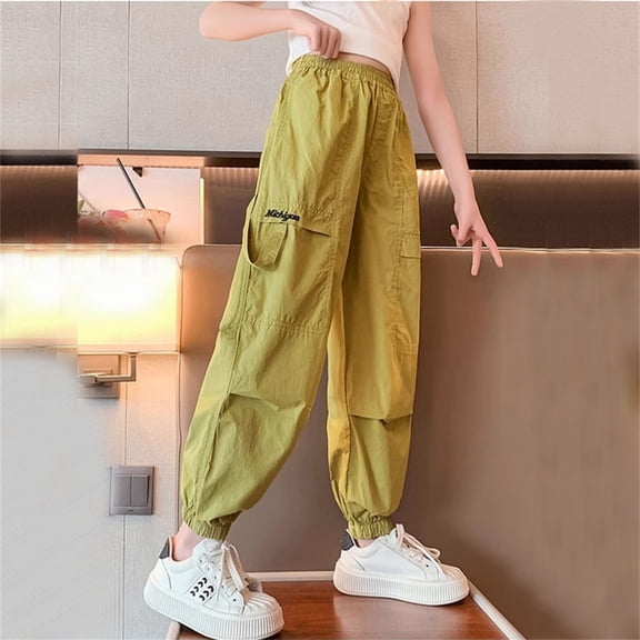 Girls Casual Trousers for Girls Cargo Style with Multiple Pockets Comfortable Everyday Wear for Kids
