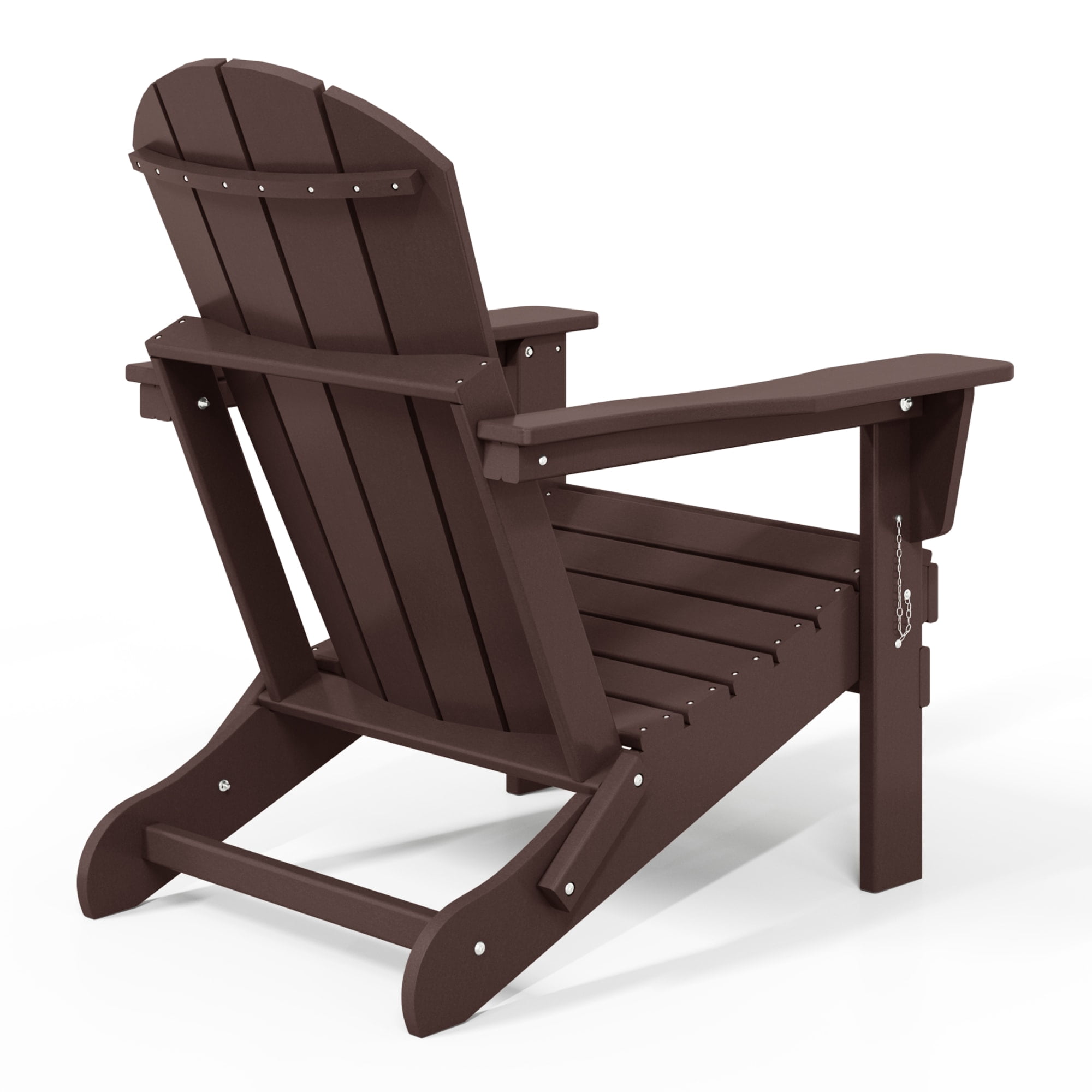 WestinTrends Malibu Outdoor Folding HDPE Adirondack Deck Chair - Patio & Outdoor Lounge, Weather‑Resistant, Dark Brown