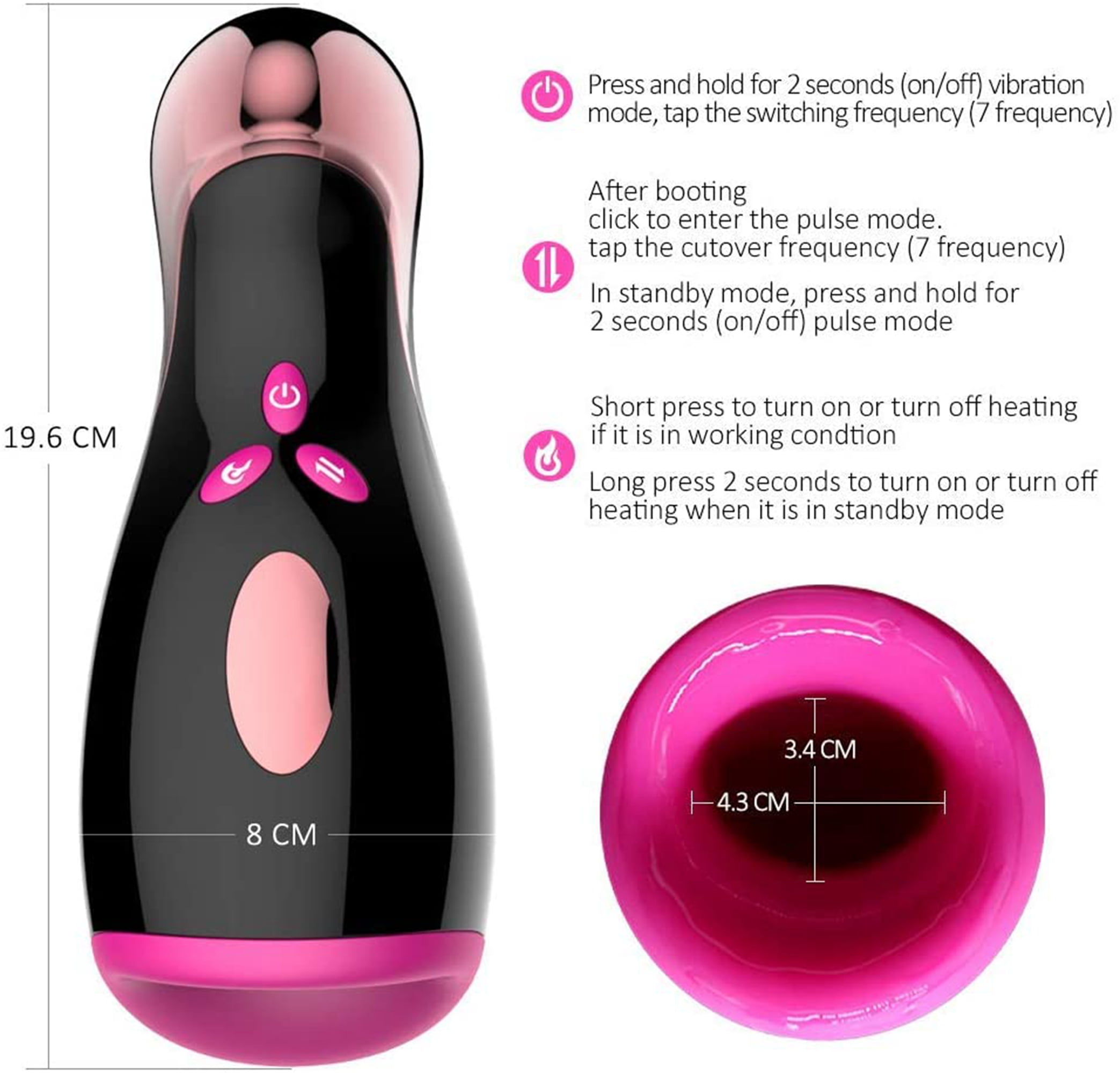 FESXTY Automatic Male Masturbators Sex Toys for Men, with 7 Thrusting and Vibrating and Heating Modes, 40 ℃ Heating for Men Self-Pleasure Masturbation 