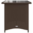 thumbnail image 3 of vidaXL Garden Table with Glass Top Brown 110x68x70 cm Poly Rattan, 3 of 5