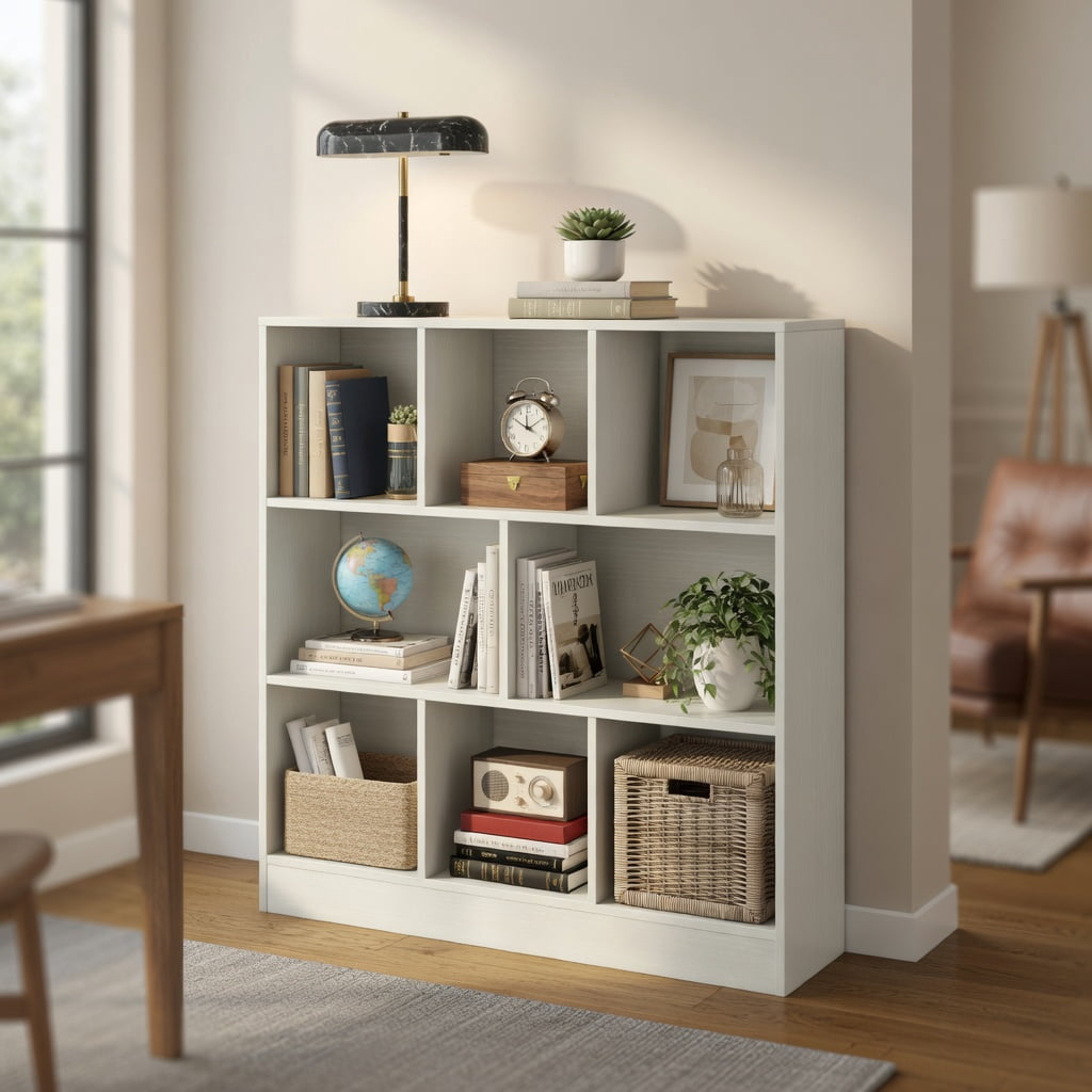 Barara King Kids Storage Unit Bookshelf,Toy Storage Organizer,41 Inches 8-Cube Freestanding Bookcase for Kids-White