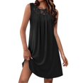 thumbnail image 2 of Summer Dresses for Women 2025, Women's Solid Sleeveless Round Neck Sexy Elegant Club Party Tunic Mini Dresses Casual Vacation Dress(Black,S), 2 of 7