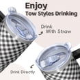 thumbnail image 4 of Leak-Proof 20oz Stainless Steel Tumbler with Handle, Double Wall Insulated Geometric Texture Travel Mug for Coffee & Tea, 4 of 5