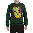 thumbnail image 2 of Wild Bobby, Colorful Woman Marilyn Monroe Pop Culture Unisex Crewneck Graphic Sweatshirt, Forest Green, Medium, 2 of 3