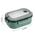 thumbnail image 4 of Fiambrera de 1200 ml con 2 capas y 3 compartimentos para uso diario. Verde, 4 of 6