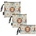 thumbnail image 2 of Dailycode Reusable Ziploc Bags Leakproof Sandwich Snack Freezer Bags Cute Lion Face and Daisy 3 pack, 2 of 7