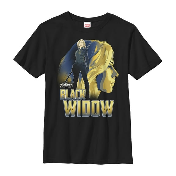 Boy's Marvel Avengers: Infinity War Widow Portrait  Graphic Tee Black X Small