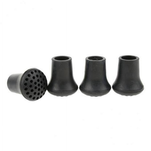 Bunblic 2x4 Pieces Rubber Hiking Caps Walking Stick Tips Crutch Ferrules , Black, 4 Pcs