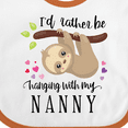 thumbnail image 4 of Inktastic Sloth I'd Rather Be Hanging with Nanny Boys or Girls Baby Bib, 4 of 4