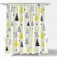 thumbnail image 4 of Christmas Tree Shower Curtain Yellow Black Grey Xmas Tree Retro Christmas Tree Snowflake Merry Christmas Pine Pattern New Year Rustic Winter Holiday Fabric Bath Curtain Set with Hook, 4 of 4