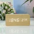 thumbnail image 4 of Modern Wooden Smart Alarm Clocks For Bedrooms Bedside Table Square Voice Control Desktop Digital Clock For Room, 4 of 4