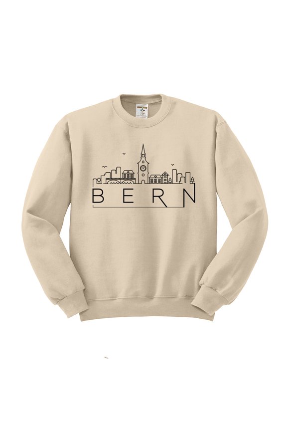 Skyline Bern Switzerland Sweatshirt Unisex Large Sand