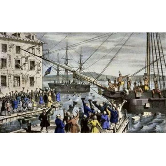 Destruction of Tea At Boston Harbor Poster Print by Currier & Ives, 24 x 36 - Large