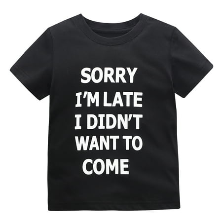 

Toddler T-shirts Boys Children s Shortsleeve Tees Fashion Letters Printing Baby Cotton T-shirts 12M-8T