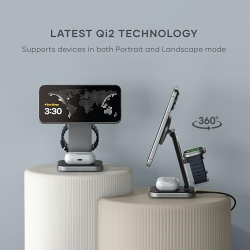 3-in-1 Foldable Qi2 Wireless Charging Stand